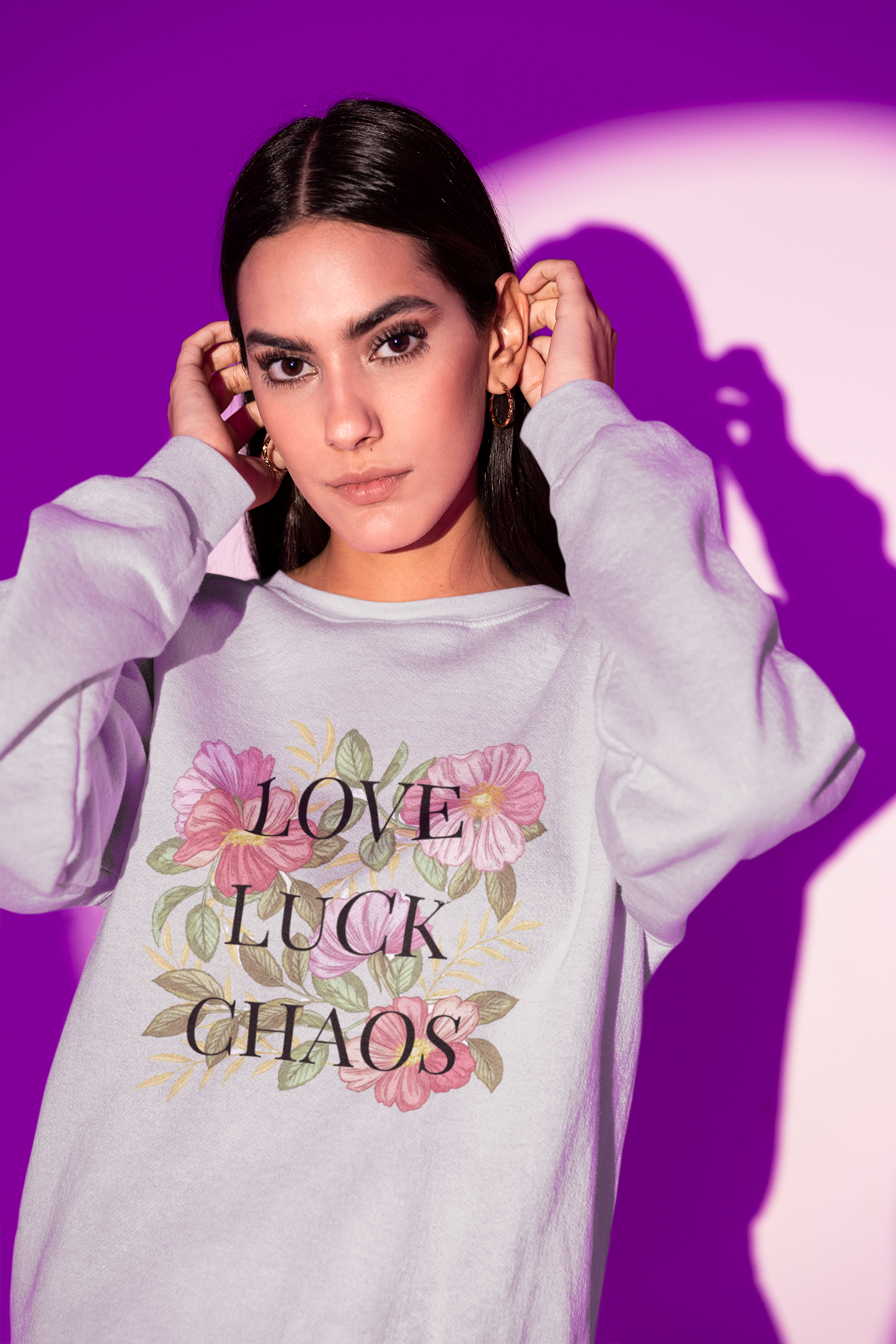 Floral Love Luck Chaos Crewneck Sweatshirt